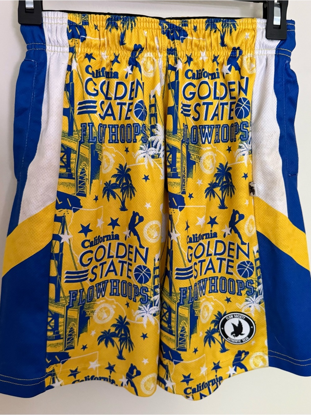 California Golden State Kids Yellow & Blue Athletic Shorts